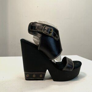 Sbicca Vintage Collection Leather Wood SZ 37 (6-6 /1/2) Brand New